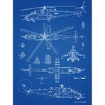 Artery8 Mil MI-35 Hind Helicopter Gunship Blueprint Plan Extra Large XL Wall Art Poster Print