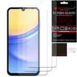 3 Pack TECHGEAR CLEAR Screen Protector Covers For Samsung Galaxy A15 5G / A15