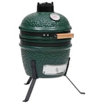 2-in-1 Kamado Barbecue Grill Smoker Ceramic 56 cm Green vidaXL