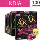 L'OR 100 Nespresso* Compatible Capsules India (10 Packs, 100 Coffee Pods)