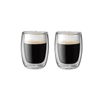 ZWILLING Sorrento Lot de 2 verres à café à double paroi en verre borosilicate thermique résistant à la chaleur 200 ml