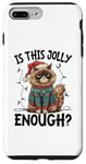 Coque pour iPhone 7 Plus/8 Plus Is This Jolly Enough Grumpy Santa Cat Pun Pun Noël