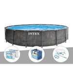 Piscine tubulaire Intex Baltik ronde 5,49 x 1,22 m - Blanc - Kit d'entretien inclus