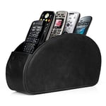 Londo Support de télécommande avec 5 poches - Rangez les télécommandes DVD, Blu-Ray, TV, Roku ou Apple TV - Cuir véritable avec doublure en daim - Rangement fin et compact pour le salon ou la chambre