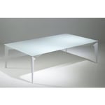 Table basse design rocky en verre blanc