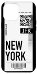 Coque pour iPhone 14 Pro Max Étui pour téléphone billet d'avion New York Air Boarding Pass City