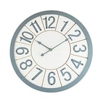 Rebecca Mobili Horloge Suspendue, Horloges Design, MDF, Métal, Blanc Gris, Style Moderne, pour Bureau - Dimensions : 50 x 50 x 4.5 cm (H x L x P) - Art. RE6589