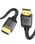 Silkland 10K 8K 4K HDMI 2.1 Cable 10M, [8K@60Hz 4K@120Hz/144Hz] Ultra High Speed HDMI 2.1 Cable, ARC/eARC, Dolby Atmos, 48Gbps, Braided, HDR, HDCP2.3, Compatible for TV/Monitor/PC/Laptop/Xbox/PS5/PS4