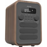 Radio numérique Dab+ et fm Tuner. DAB-48GREY. Réveil. Connexion Bluetooth et aux. Sortie Volume : 2,5W rms. Caisson en Bois. Télécommande Incluse.