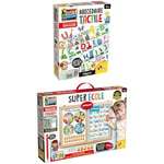 LISCIANI - LOT Montessori 2 Jeux ÉDUCATIFS - Abécédaire Tactile + Tableau Magnétique Super École - Apprentissage Ludique Alphabet et Écriture - Jeux Interactifs 3-6 Ans - Matériel Complet