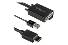 StarTech.com 2m VGA to HDMI Converter Cable with USB Audio Support & Power, Analog to Digital Video Adapter Cable to connect a VGA PC to HDMI Display, 1080p Male to Male Monitor Cable - Supports Wide Displays (VGA2HDMM2M) - adapterkabel - HDMI / VGA / USB