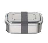 TC Sandwich Box 0,80 l, gris pierre, acier inoxydable non laqué avec bande textile - Boîte à sandwich en acier inoxydable pour l'université, l'école, le bureau, passe au lave-vaisselle THERMOCAFÉ by