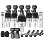 Neewer Lot de 7 Micro Filaire pour Percussion, Micro de Grosse Caisse/Tambour/Condensateur pour Percussions, Vocal et Autre Instrument avec Pince, Inserts, Support de Mic et Boîtier Aluminium(NW-7)