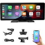 Écran Portable de Voiture 10,3'' HD IPS avec Android Auto et Apple CarPlay sans Fil, Émetteur FM Bluetooth, Compatible 7V-32V pour Camions et Fourgonnettes