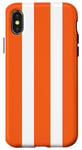 Coque pour iPhone X/XS Rayures orange vif et blanches, rayures, esthétique