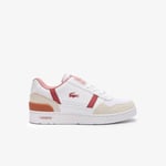 Lacoste Boys Boy's Juniors T-Clip Trainers in White pink Leather (archived) - Size UK 5.5