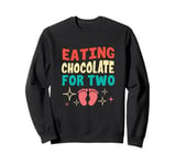 Retro Valentines Day Gender Reveal Eating Chocolate For Two Sweatshirt