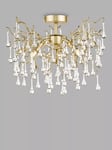 Laura Ashley Willow Crystal Semi-Flush Ceiling Light, Champagne