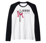 Jesus - King of Kings, 1 Cross 3 Nails 4 Given Christian Raglan Baseball Tee