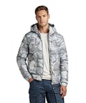 G-STAR RAW Meefic Squared Quilted Hooded Jacke Homme, Multicolore (cool grey woodland camo D20126-C441-D436), XS