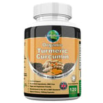 ORGANIC TURMERIC CURCUMIN 1550mg AND ORGANIC BLACK PEPPER 120 CAPSULES STRONGEST