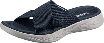 Skechers Women's On-the-go 600 - Glistening Slide Sandal,Navy Textile,6 UK