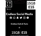 VOXI £15 SIM Card - 90 GB Data