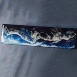 JJTXSQSMQM Keyboard Wrist Rest Customized Wave Design Resin Wrist Rest Pad For Mechanical Keyboard Handmade Deep Sea Style Blue