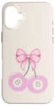 Coque pour iPhone 16 Plus Coquette 8 boules rose cerise