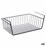 Basket for Kitchen Shelf Black Iron 42 x 14 x 26 cm [12 Units]