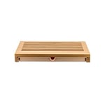 Alessi |GAG02 Sbriciola Bamboo Cutting Board with Crumble Collection Drawer , Brown