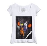 T-Shirt Femme Col Echancré Naruto Sasuke Demon Manga Ninja Monstre