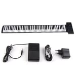 Roll Up Piano 88 Keys Double Horn Bluetooth MIDI Function Akkukäyttöinen Taitettava Kannettava Roll Out Piano 100-240V EU Plug