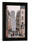 Kunst für Alle 'Encadré Image de Eduard Gaertner Paris, Rue de Villeneuve Notre-Dame, Art Impression dans Le Cadre de Haute qualité Photos Fait Main, 30 x 40 cm Noir Mat