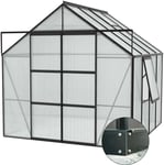 Serre De Jardin En Polycarbonate 4 Mm Et Aluminium Noir Avec Embase Jupiter Longueur De 258 Cm