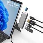 Station d'accueil Surface Pro 8 Hub avec HDMI 4K, USB-C Thunderbolt 4 (Affichage+données+PD), USB 3.0, USB 2.0, TF, Triple Affichage (Surface Pro 8 + HDMI + USB C) pour Microsoft Surface Pro 8