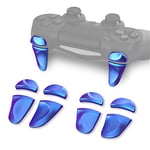 PlayVital 2 Pair Shoulder Buttons Extension Triggers for ps4 All Model Controller, Game Improvement Adjusters for ps4, Bumper Trigger Extenders for ps4 Slim Pro Controller - Chameleon Purple Blue