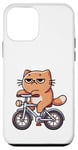 Coque pour iPhone 12 mini Chill Cat Chat qui s'ennuie sur vélo