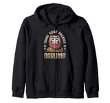 Japanese Daruma Doll Souvenir Japanese Culture Souvenir Zip Hoodie