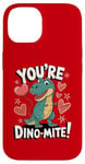 Coque pour iPhone 14 Costume de dinosaure T-Rex pour la Saint-Valentin