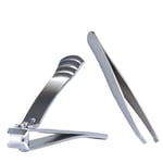 Stainless Steel Toe Nail Cutter Large Jumbo Size Mens Womens Tweezer Clipper Set