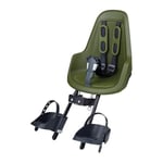 BOBIKE 8012000022 - Siège Avant One Mini pour vélo avec Roues de 26” à 29” adapté aux Enfants pesant jusqu'à 15 kg avec Fixation sur Le Tube de Direction en Couleur Vert Olive