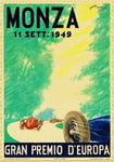 MONZA 1949 GRAN PREMIO EUROPA Rpju-POSTER HQ 50x70cm d'une AFFICHE VINTAGE