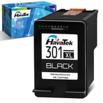 HavaTek Remanufactured 301XL Black Ink Cartridges for HP 301 XL with HP envy 4500 5530 5532 4507 4502 Deskjet 2540 2544 3050 3055 1050 2050 1510 1512 1514 3050a Officejet 2622 2620 4630 Printers 1Pack