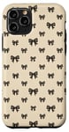 Coque pour iPhone 11 Pro Esthétique Berce de Ruban Noir Sur Motif de Ruban Beige