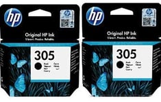 HP 305 Multipack de Noire Original, avec: Imprimantes DeskJet 2710 2720 2721 2722 2723 2724 DeskJet Plus 4110 4120 4122 4130 Envy 6010 6020 6022 6030 6032 Envy Pro 6420 6422 6430 6432