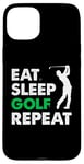 Coque pour iPhone 15 Plus Eat Sleep Golf Repeat, Golf Tshirt for Women, Men, Golf Tee