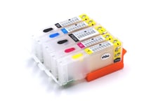 5x Empty Refill Ink Cartridge for Canon CLI-551BK, CLI-551C for Printers + Chip