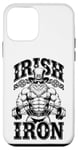 Coque pour iPhone 12 mini Irlandais Iron Funny St Patrick Day Leprechaun Gym Fitness