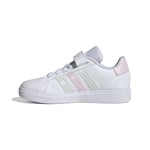 adidas Grand Court 2.0 Shoes Children Chaussures de Tennis, FTWR White/Crystal Jade/Clear Pink, 34 EU